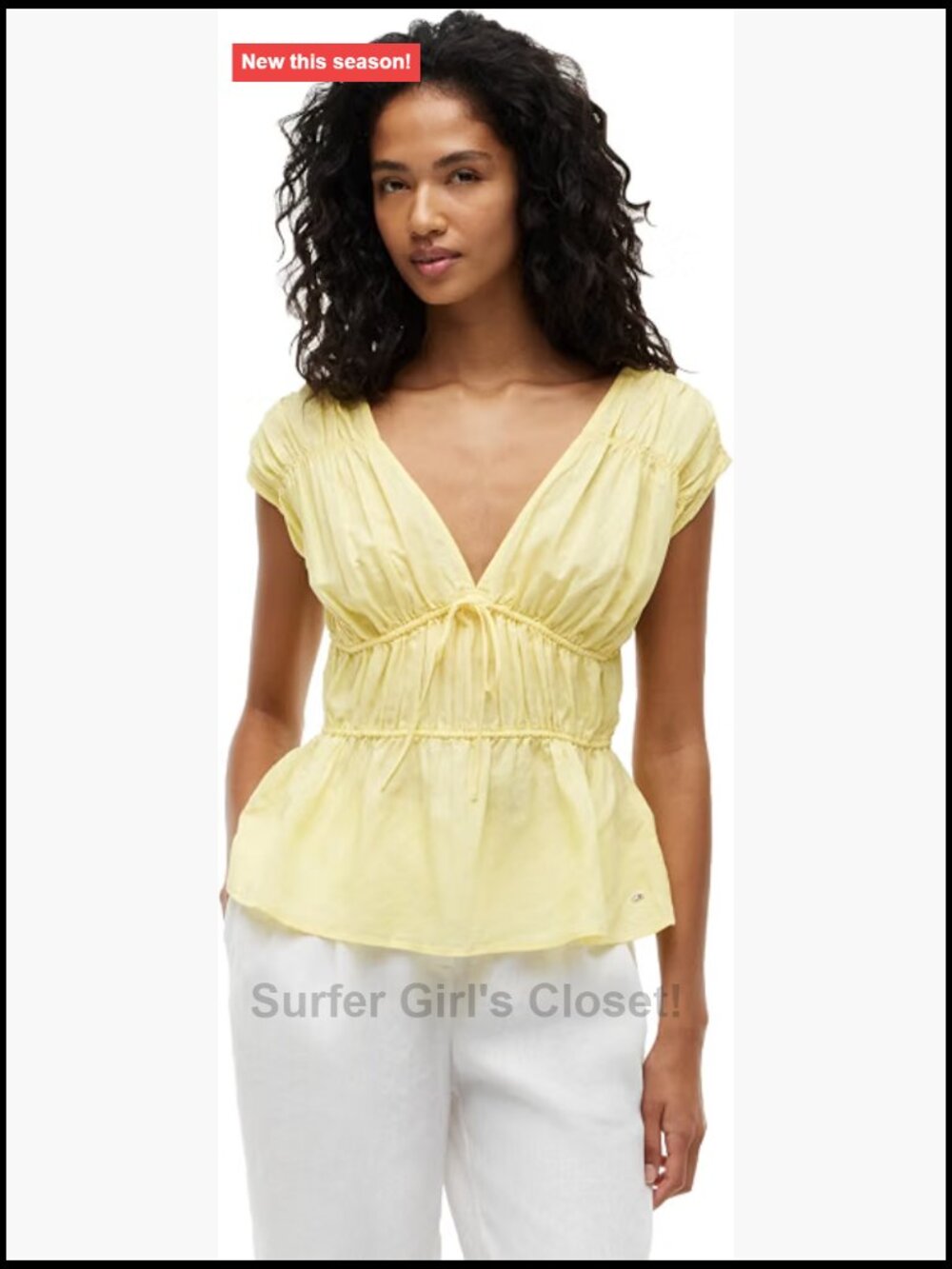 Sleeveless V-Neck Linen Blouse with Adjustable Ties
